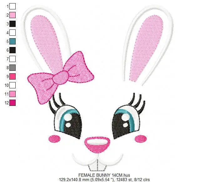 Bunny embroidery design - Rabbit embroidery designs machine embroidery pattern - baby girl embroidery file - nursery embroidery applique Marcia Embroidery