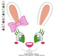 Cargar imagen en el visor de la galería, Bunny embroidery design - Rabbit embroidery designs machine embroidery pattern - baby girl embroidery file - nursery embroidery applique
