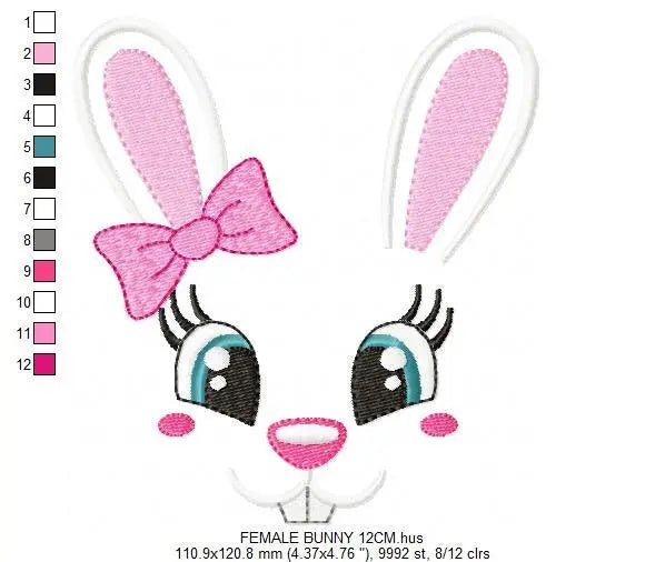 Bunny embroidery design - Rabbit embroidery designs machine embroidery pattern - baby girl embroidery file - nursery embroidery applique Marcia Embroidery