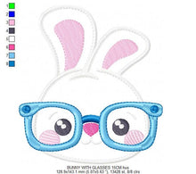 Laden Sie das Bild in den Galerie-Viewer, Bunny embroidery design - Rabbit embroidery designs machine embroidery pattern - baby boy embroidery file - kid rabbit with glasses applique
