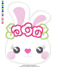 Cargar imagen en el visor de la galería, Bunny embroidery design - Rabbit embroidery designs machine embroidery pattern - baby girl embroidery file kid - female rabbit with flowers
