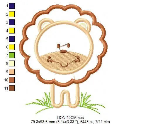 Lion embroidery designs - Safari wild animal embroidery design machine embroidery pattern - Lion applique design - instant digital download Marcia Embroidery