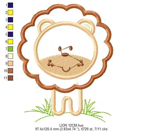 Lion embroidery designs - Safari wild animal embroidery design machine embroidery pattern - Lion applique design - instant digital download Marcia Embroidery