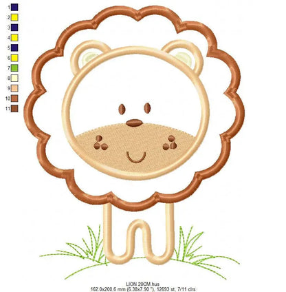 Lion embroidery designs - Safari wild animal embroidery design machine embroidery pattern - Lion applique design - instant digital download Marcia Embroidery