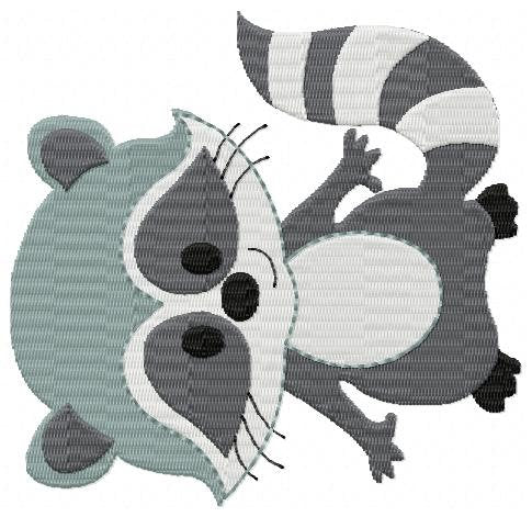 Raccoon embroidery designs - Animal embroidery design machine embroidery pattern - Woodland animal embroidery file - Baby boy embroidery pes