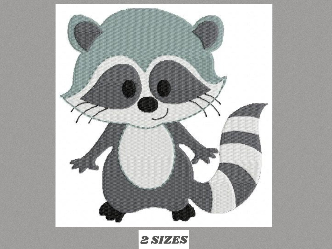 Raccoon embroidery designs - Animal embroidery design machine embroidery pattern - Woodland animal embroidery file - Baby boy embroidery pes