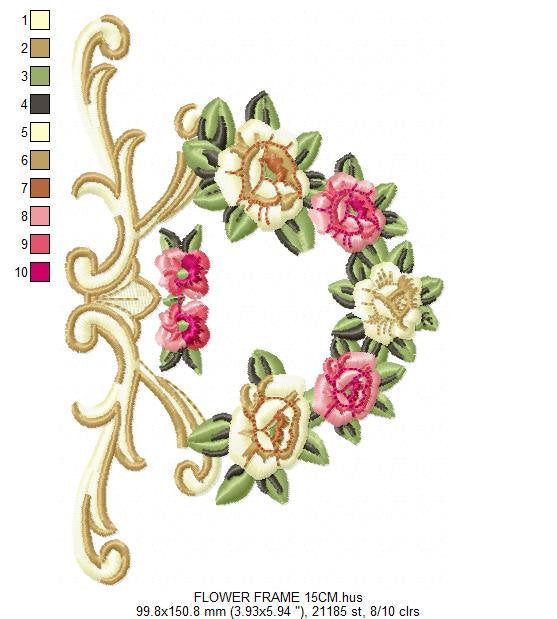 Heart with roses embroidery designs - Flower embroidery design machine embroidery pattern - baby girl embroidery file - heart embroidery