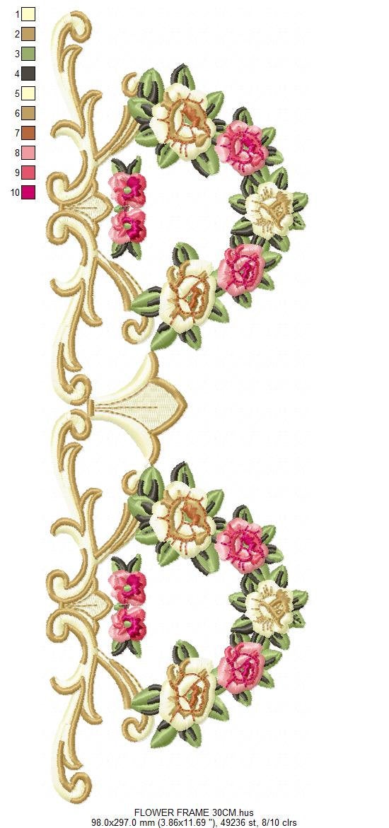 Heart with roses embroidery designs - Flower embroidery design machine embroidery pattern - baby girl embroidery file - heart embroidery