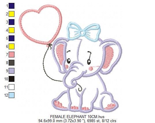 Elephant embroidery designs - Nursery embroidery design machine embroidery pattern - Animal embroidery file - Elephant applique design