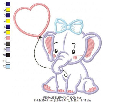 Elephant embroidery designs - Nursery embroidery design machine embroidery pattern - Animal embroidery file - Elephant applique design