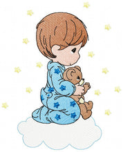 Load image into Gallery viewer, Boy embroidery designs - Baby Girl embroidery design machine embroidery pattern - Praying kid embroidery file - religious christian angels
