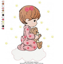 Load image into Gallery viewer, Boy embroidery designs - Baby Girl embroidery design machine embroidery pattern - Praying kid embroidery file - religious christian angels
