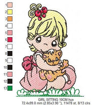 Load image into Gallery viewer, Baby girl embroidery design - Newborn embroidery designs machine embroidery pattern - kid embroidery file - children embroidery toddler
