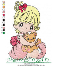 Load image into Gallery viewer, Baby girl embroidery design - Newborn embroidery designs machine embroidery pattern - kid embroidery file - children embroidery toddler
