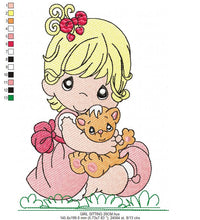 Load image into Gallery viewer, Baby girl embroidery design - Newborn embroidery designs machine embroidery pattern - kid embroidery file - children embroidery toddler
