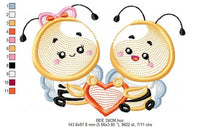 Load image into Gallery viewer, Bee embroidery design - Bees embroidery designs machine embroidery pattern - love embroidery file - girl embroidery Bee couple embroidery
