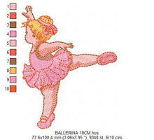 Charger l&#39;image dans la galerie, Ballerina embroidery designs - Ballet embroidery design machine embroidery pattern - instant digital download - babygirl embroidery file
