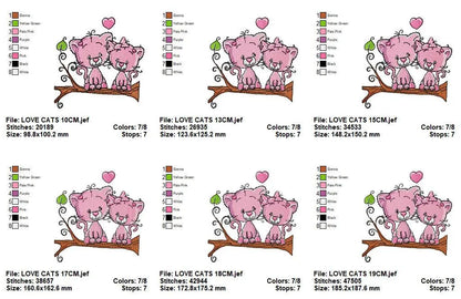 Cat embroidery design - Love embroidery designs machine embroidery pattern - Kitten embroidery file - baby girl embroidery love cats design Marcia Embroidery