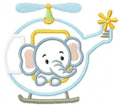 Elephant embroidery designs Helicopter embroidery design machine embroidery pattern Animal embroidery file elephant applique design boy Marcia Embroidery