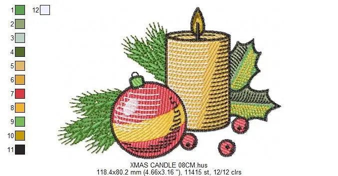 Xmas Candle embroidery designs - Christmas ornament embroidery design machine embroidery pattern - Religious embroidery - instant download Marcia Embroidery