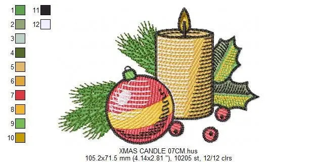 Xmas Candle embroidery designs - Christmas ornament embroidery design machine embroidery pattern - Religious embroidery - instant download Marcia Embroidery