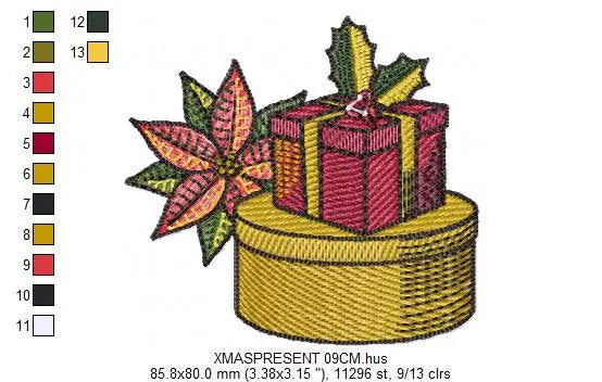 Xmas embroidery designs - Presents embroidery design machine embroidery pattern - Christmas embroidery file - Christmas Gifts design pes jef Marcia Embroidery
