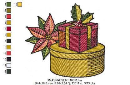 Xmas embroidery designs - Presents embroidery design machine embroidery pattern - Christmas embroidery file - Christmas Gifts design pes jef Marcia Embroidery