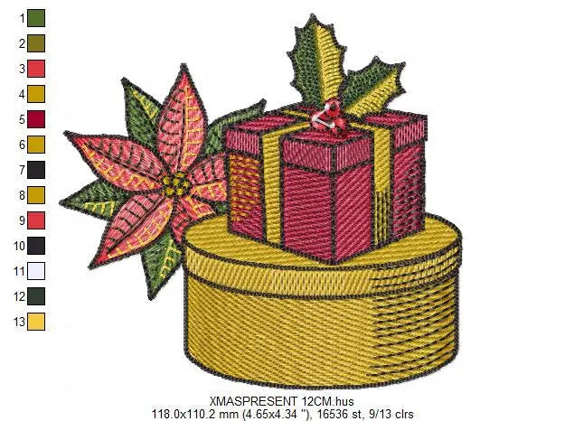 Xmas embroidery designs - Presents embroidery design machine embroidery pattern - Christmas embroidery file - Christmas Gifts design pes jef Marcia Embroidery