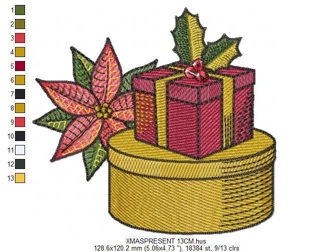 Xmas embroidery designs - Presents embroidery design machine embroidery pattern - Christmas embroidery file - Christmas Gifts design pes jef Marcia Embroidery