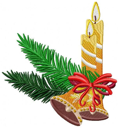 Candle embroidery designs - Christmas Decoration embroidery design machine embroidery pattern - Christmas embroidery file Bell embroidery Marcia Embroidery