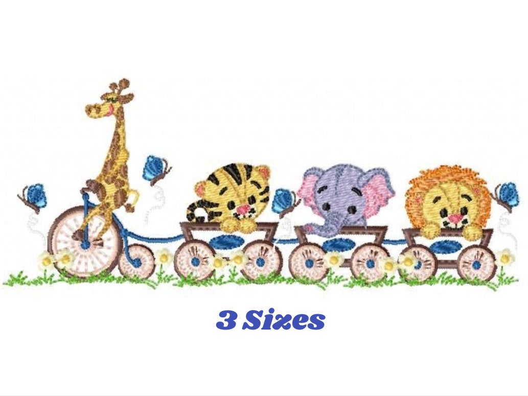 Safari embroidery designs - Animals embroidery design machine embroidery pattern - Nursery embroidery file - lion elephant giraffe leopard