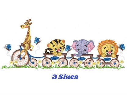 Safari embroidery designs - Animals embroidery design machine embroidery pattern - Nursery embroidery file - lion elephant giraffe leopard