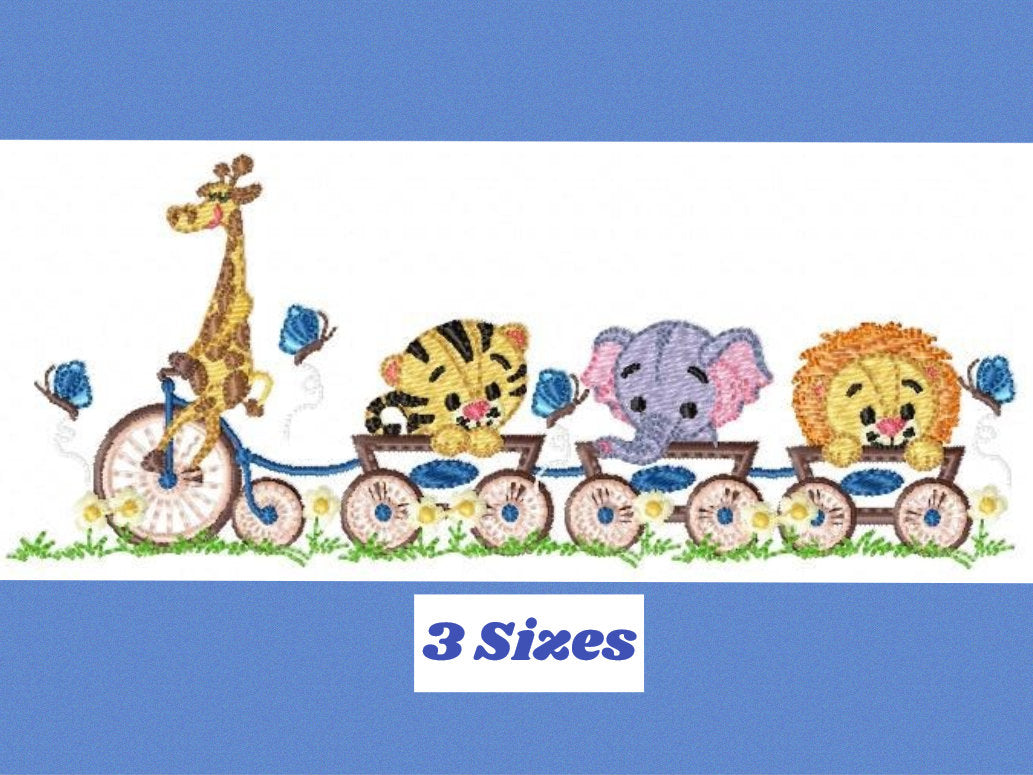 Safari embroidery designs - Animals embroidery design machine embroidery pattern - Nursery embroidery file - lion elephant giraffe leopard