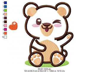 Bear embroidery designs - Teddy embroidery design machine embroidery pattern - boy embroidery file girl embroidery - Teddy Bear applique