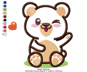 Bear embroidery designs - Teddy embroidery design machine embroidery pattern - boy embroidery file girl embroidery - Teddy Bear applique