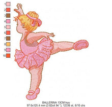 Load image into Gallery viewer, Ballerina embroidery designs - Ballet embroidery design machine embroidery pattern - instant digital download - babygirl embroidery file
