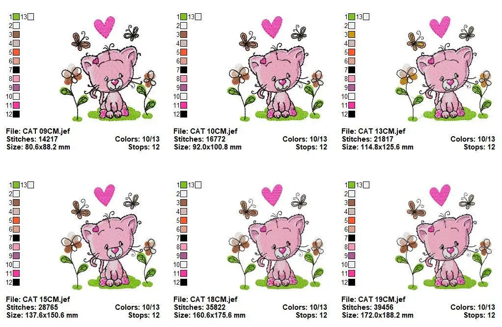 Cat embroidery design - Baby girl embroidery designs machine embroidery pattern - Kitty embroidery file - instant download spring garden Marcia Embroidery