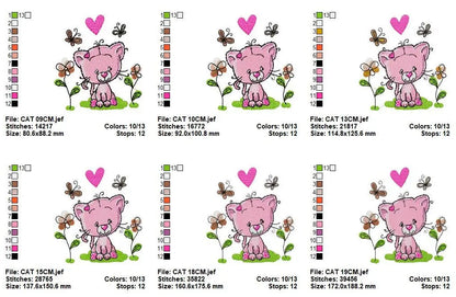 Cat embroidery design - Baby girl embroidery designs machine embroidery pattern - Kitty embroidery file - instant download spring garden Marcia Embroidery