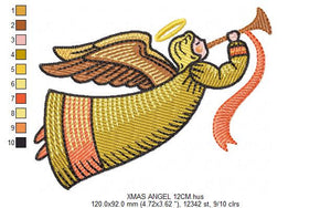 Xmas embroidery designs - Angel embroidery design - machine embroidery pattern - Christmas embroidery file Religious embroidery xmas desing