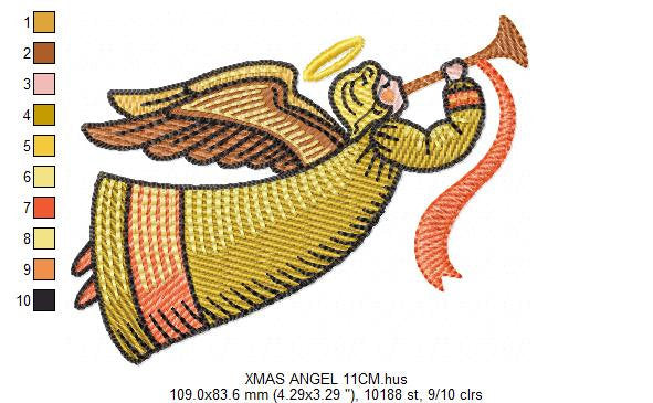 Xmas embroidery designs - Angel embroidery design - machine embroidery pattern - Christmas embroidery file Religious embroidery xmas desing