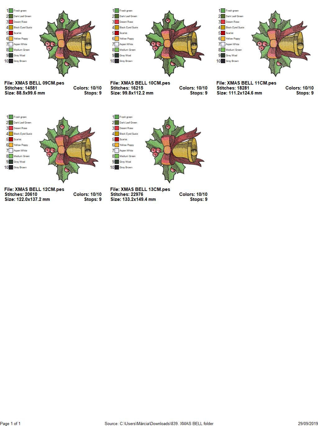 Bell embroidery designs - Xmas embroidery design - machine embroidery pattern - Christmas embroidery file Religious embroidery Jingle Bells