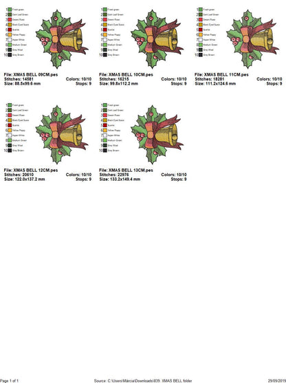 Bell embroidery designs - Xmas embroidery design - machine embroidery pattern - Christmas embroidery file Religious embroidery Jingle Bells