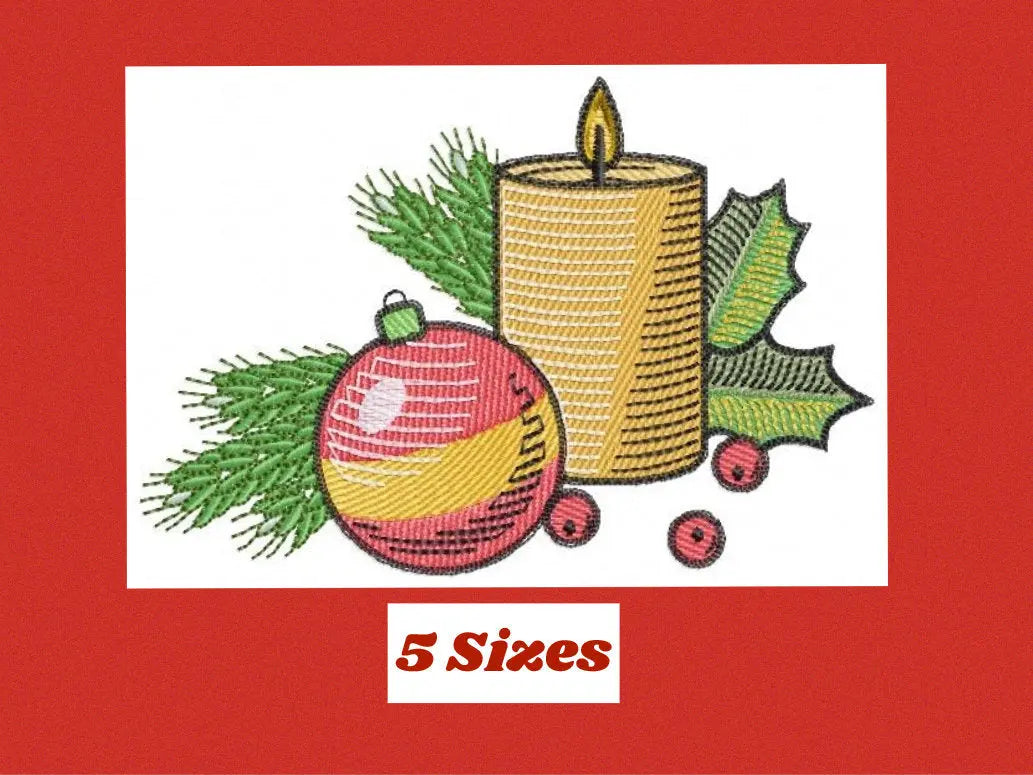 Xmas Candle embroidery designs - Christmas ornament embroidery design machine embroidery pattern - Religious embroidery - instant download Marcia Embroidery
