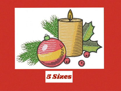 Xmas Candle embroidery designs - Christmas ornament embroidery design machine embroidery pattern - Religious embroidery - instant download Marcia Embroidery