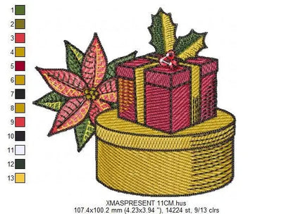 Xmas embroidery designs - Presents embroidery design machine embroidery pattern - Christmas embroidery file - Christmas Gifts design pes jef Marcia Embroidery