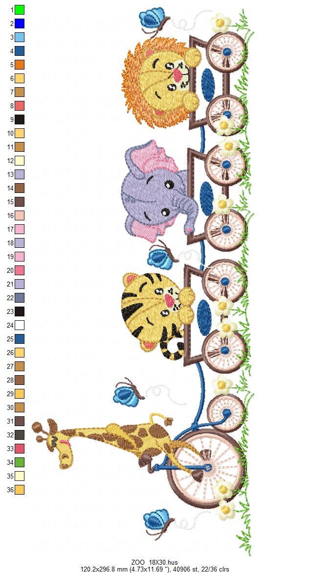 Safari embroidery designs - Animals embroidery design machine embroidery pattern - Nursery embroidery file - lion elephant giraffe leopard
