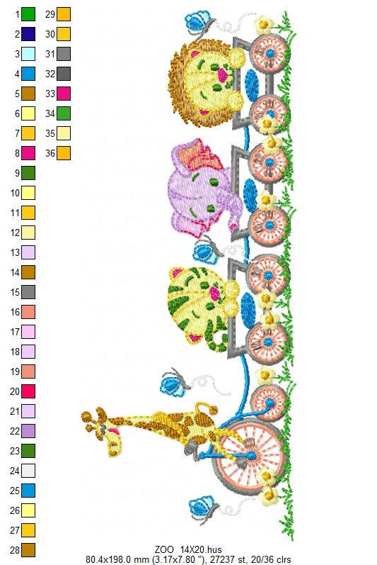 Safari embroidery designs - Animals embroidery design machine embroidery pattern - Nursery embroidery file - lion elephant giraffe leopard