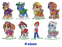 Load image into Gallery viewer, Paw Patrol embroidery designs - Dog embroidery design machine embroidery pattern - Zuma Chase Rubble Skye Marshall Everest Ryder Rocky
