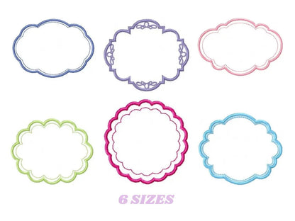 Frame embroidery designs - Frame Applique Design set machine embroidery design - Shape embroidery file frame for monogram - instant download Marcia Embroidery