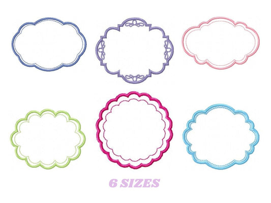 Frame embroidery designs - Frame Applique Design set machine embroidery design - Shape embroidery file frame for monogram - instant download